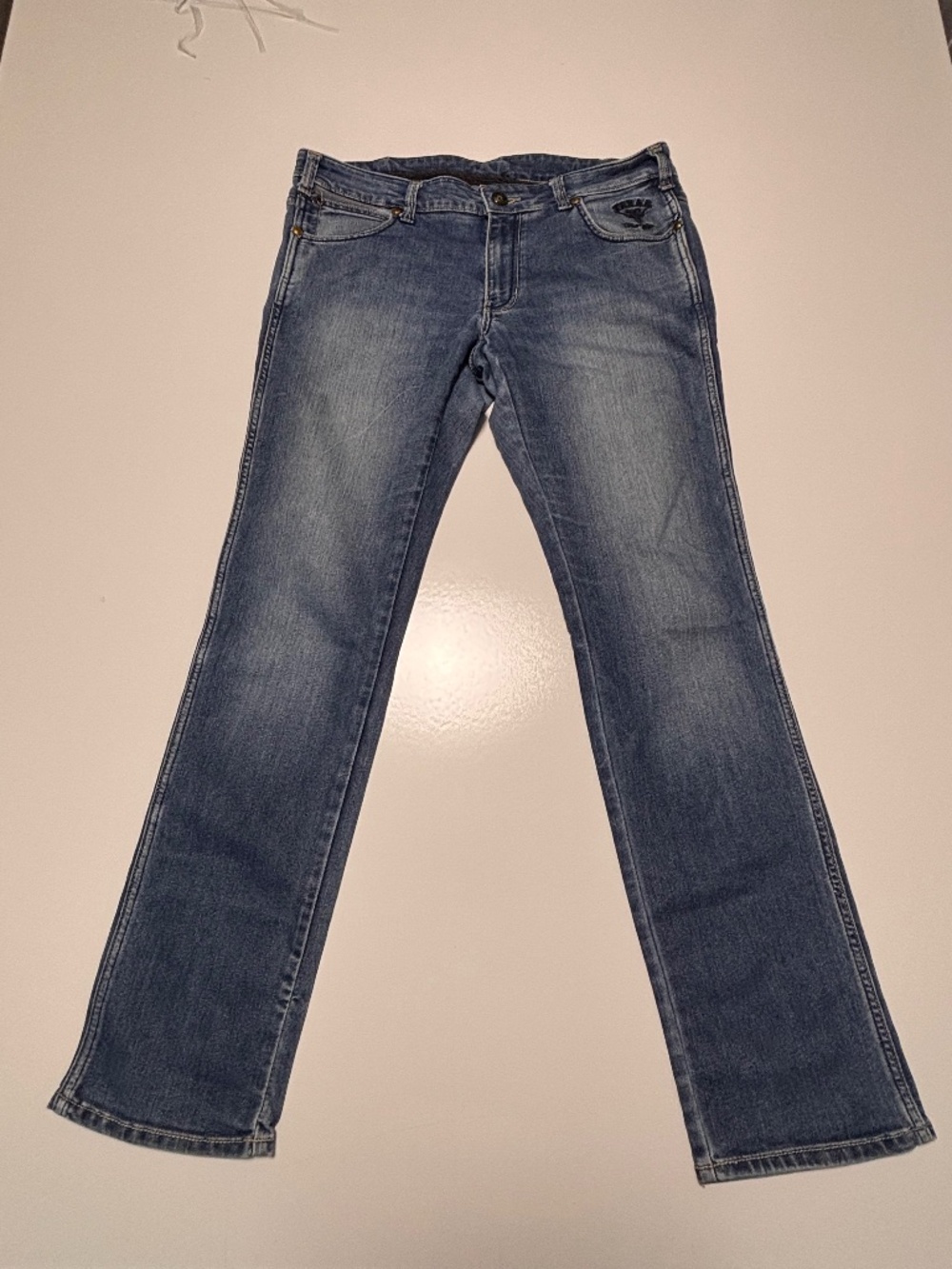 Mens Wrangler Distressed Wash Rockville Cowboy Line Dancing Jeans Size 36